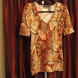 Sixteen stretch paisley blouse